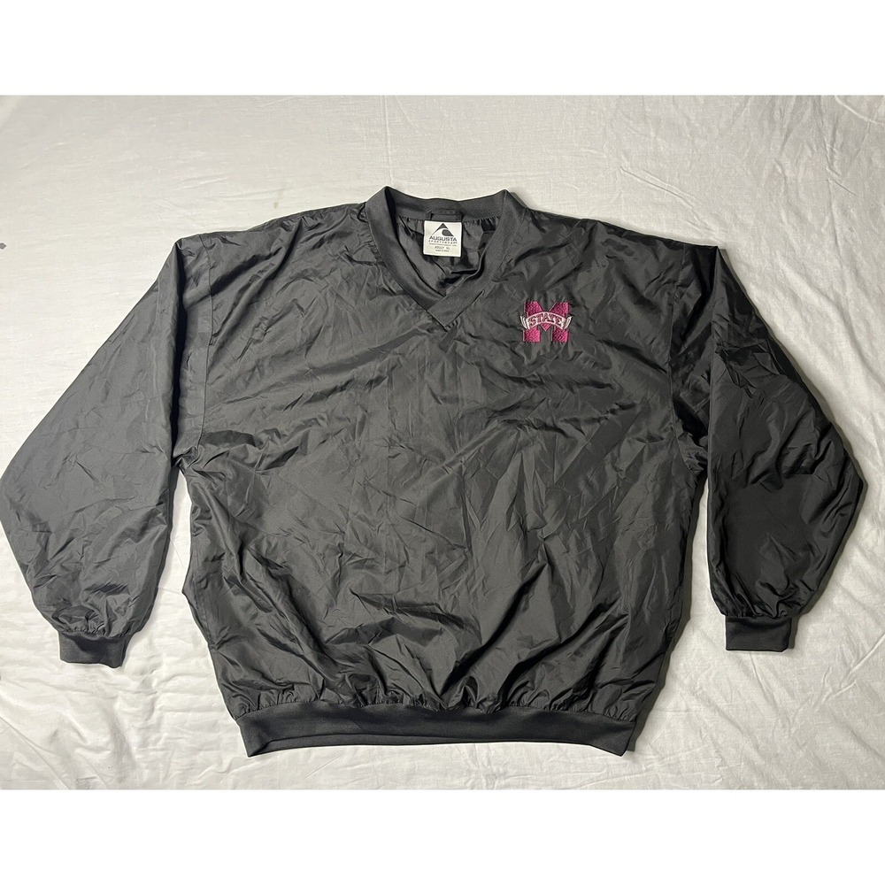 Augusta Sportswear Mississippi State Bulldogs Pullover Windbreaker Mens XL Black